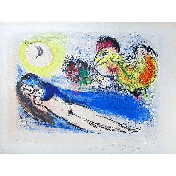 Lithographie Bonjour sur Paris de Marc Chagall